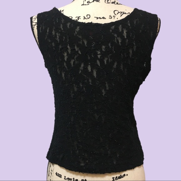 Black lace tank by Worn Out. - Picture 3 of 8